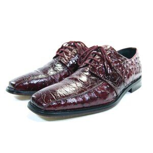 Giorgio Brutini Private Collection Mens 11 M Burgundy Leather Mixed Exotic Print